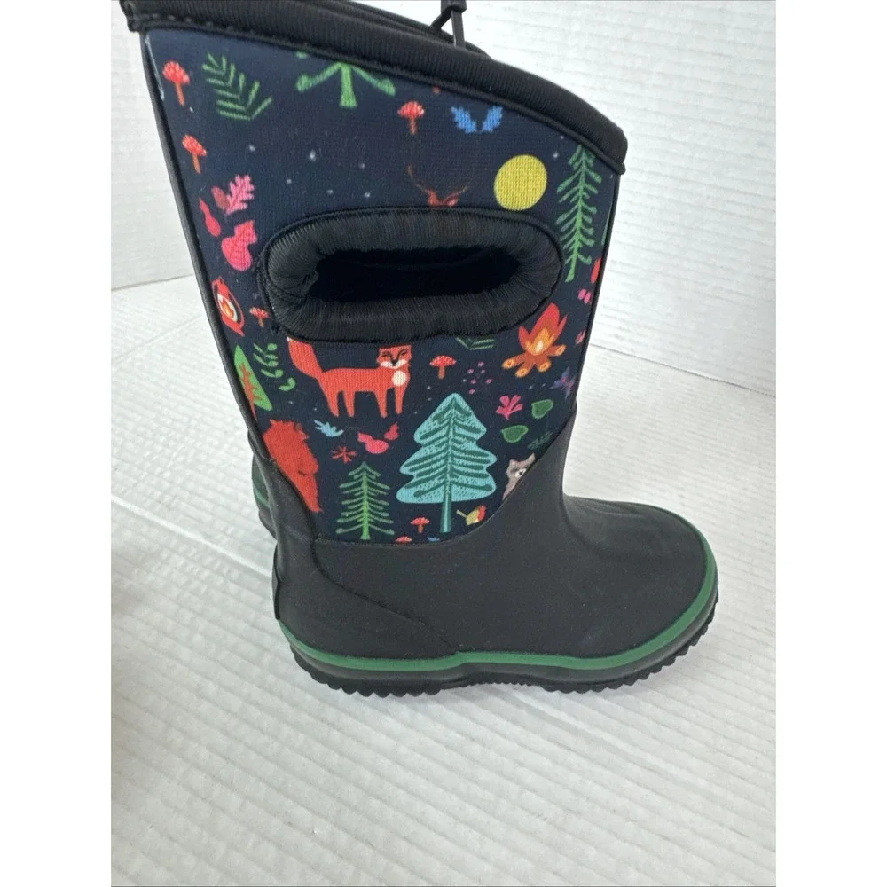 LoneCone Unisex Toddler Kids 7T (Ages1-3) Neoprene Mudboots Camp Forest Animal